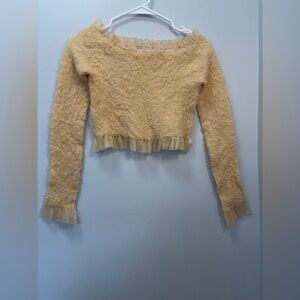 Zara Cream Off-Shoulder Sweater